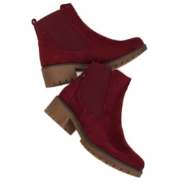Bottines bordeaux 8B902 Wine pour femme rouge