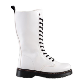 SHELOVET Bottes hautes blanches le noir