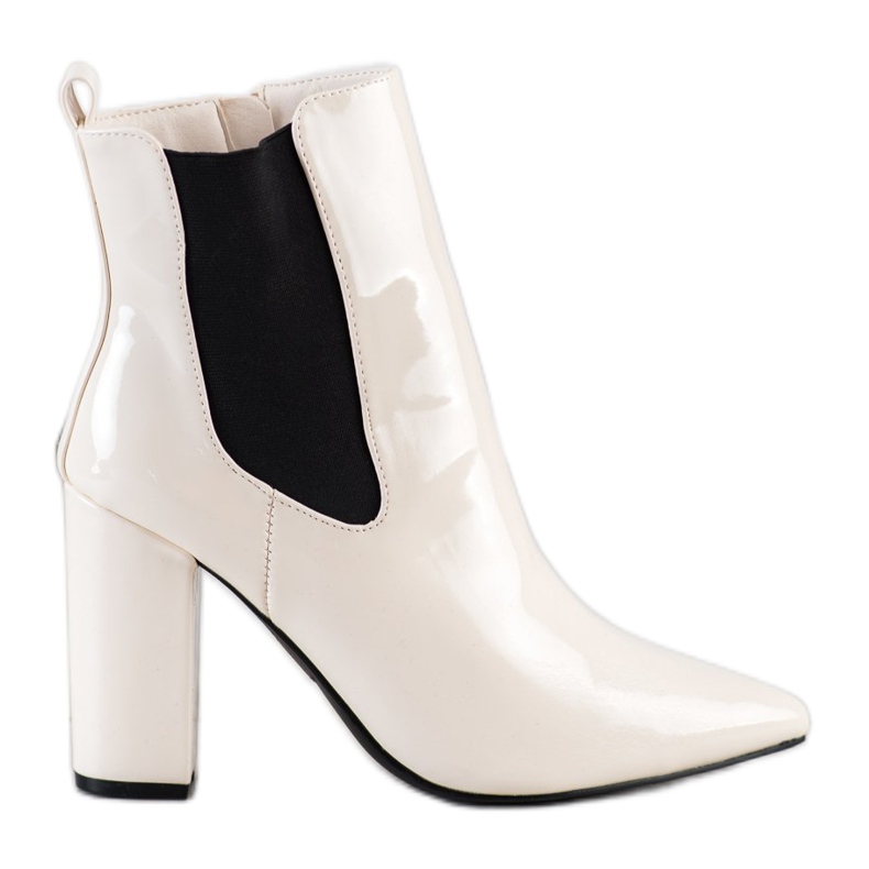 Yes Mile Bottines Laquées En Spitz blanche