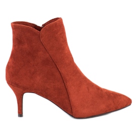 Kylie Bottines en daim sur un talon haut brun orange