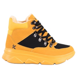 Kylie Trappeurs de sports légers sur la plate-forme noir jaune