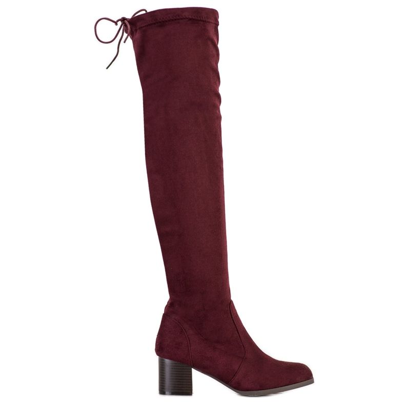 M.Daszyński Bottes marron au-dessus du genou rouge