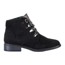 Goodin Bottines à lacets élégantes le noir argent Goodin Bottines à lacets élégantes le noir argent
