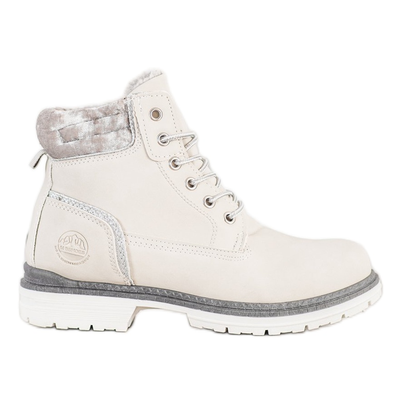 SHELOVET Bottes de randonnée à tige en velours beige argent