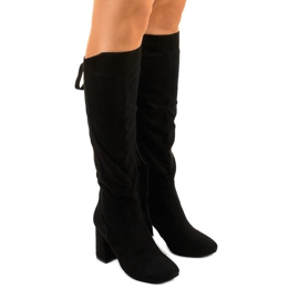 Bottines noires en éco-suède Shimmerfog le noir