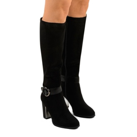 Bottines noires en éco-suède Aebanise le noir