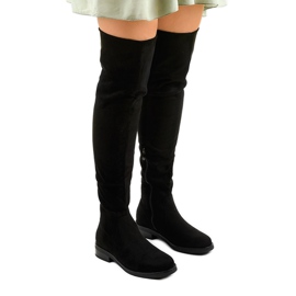 Bottines plates noires à tige longue Aeleos