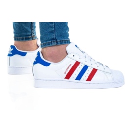 Chaussures Adidas Superstar Jr FW5851 blanche le noir