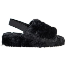 Seastar Chaussons Chauds Avec Fourrure le noir