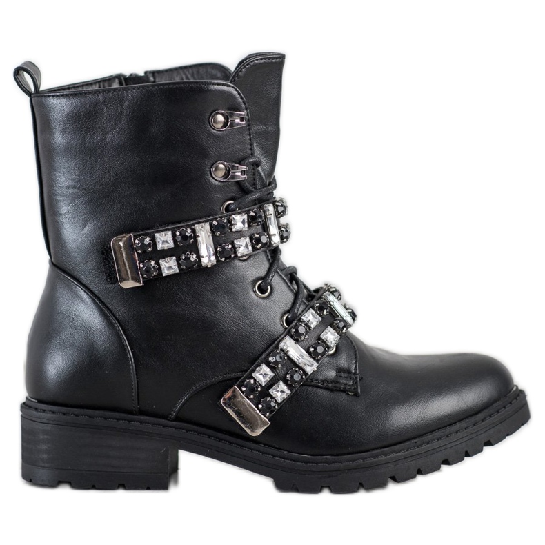 Seastar Travailleurs lacés avec des cristaux le noir Seastar Travailleurs lacés avec des cristaux le noir