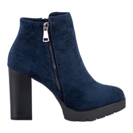 Small Swan Bottes à talons hauts bleu marin