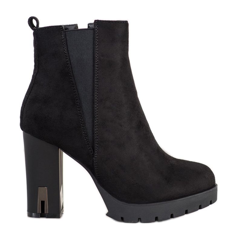 Super Mode Bottes à talon mat le noir