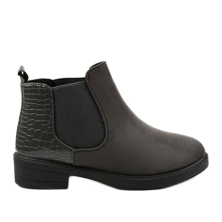Bottines plates en daim gris Herkrana