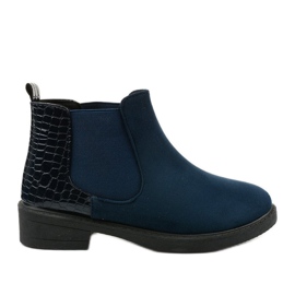 Bottines plates en daim bleu marine Herkrana
