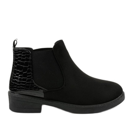 Bottines plates en daim noir Herkrana