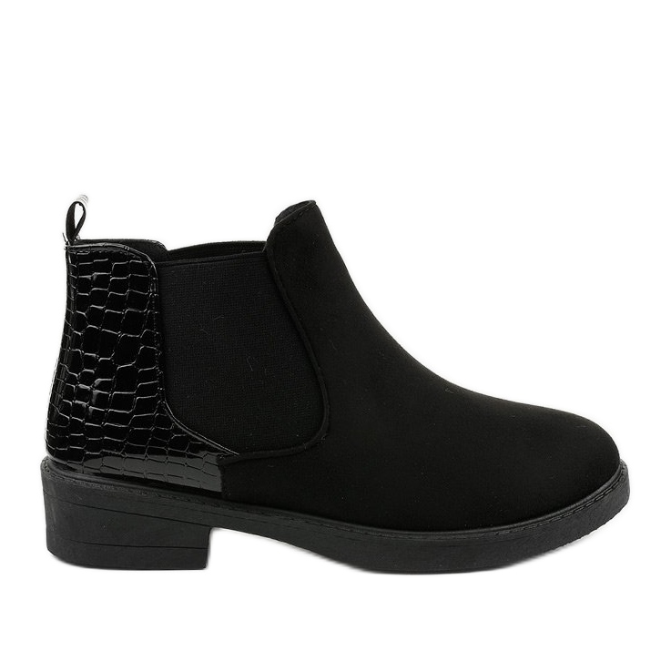 Bottines plates en daim noir Herkrana le noir