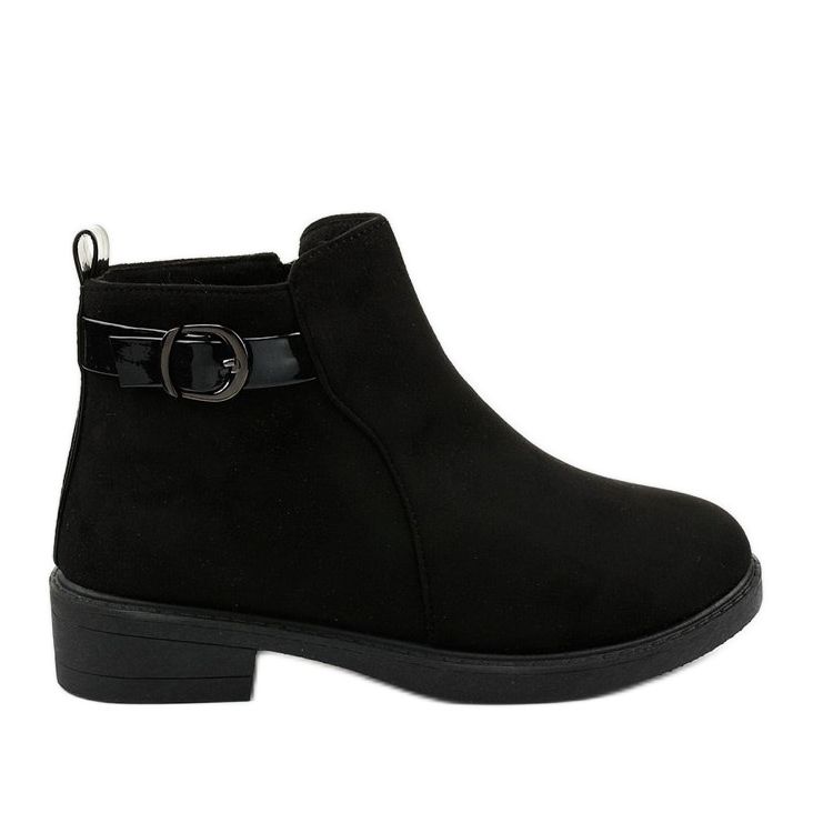 Bottines plates en daim noir Neriris le noir
