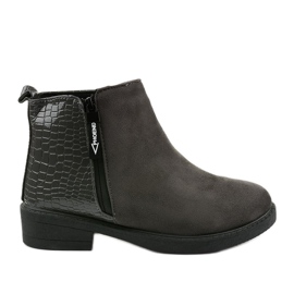 Bottines plates en daim grises Genesario