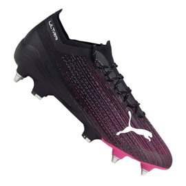 Chaussures de foot Puma Ultra 1.1 Mx Sg M 106076-03 noir, noir, violet le noir Chaussures de foot Puma Ultra 1.1 Mx Sg M 106076-03 noir, noir, violet le noir
