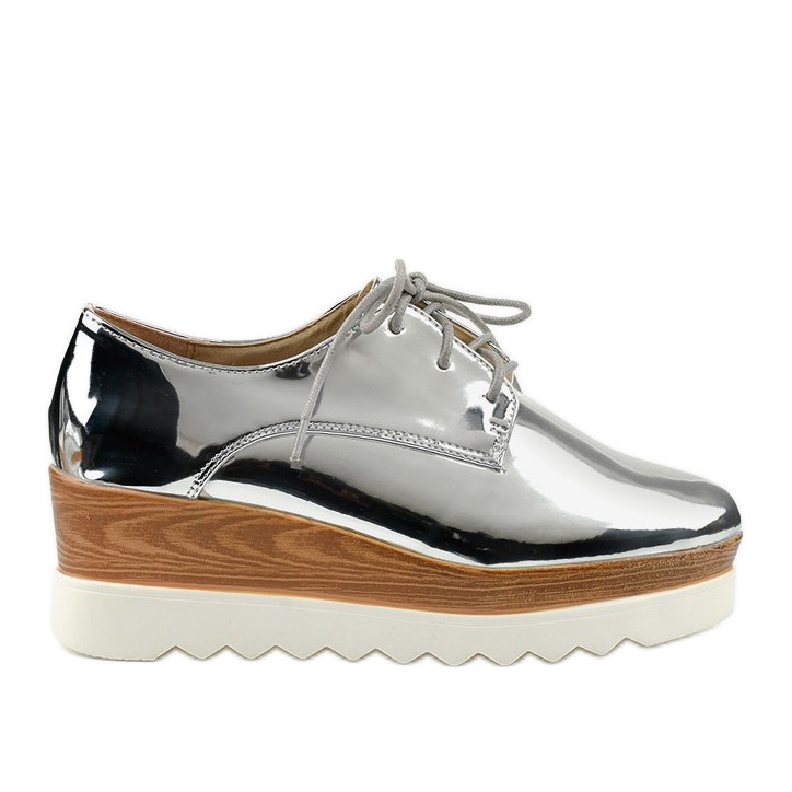 Chaussures à enfiler argentées avec clous GF-FD9