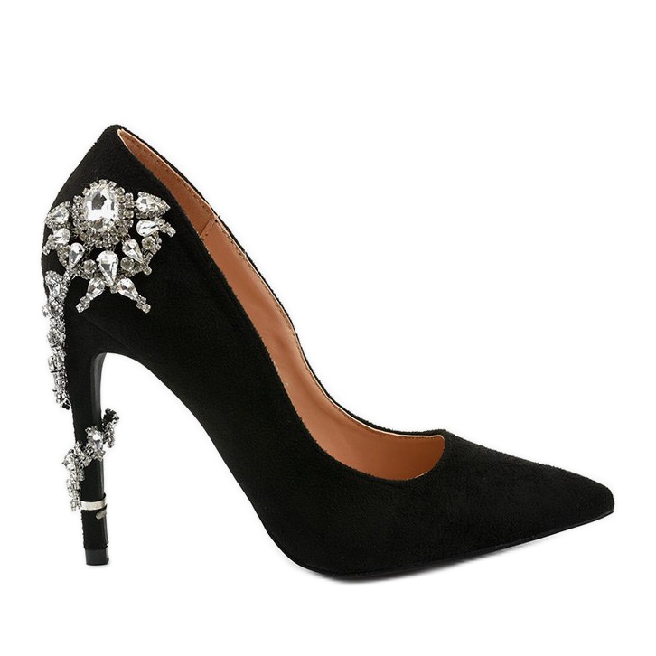 Talons hauts noirs classiques avec zircone cubique Dreamllerr le noir