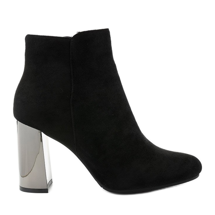Bottines en daim noir sur le poteau KL-705 le noir