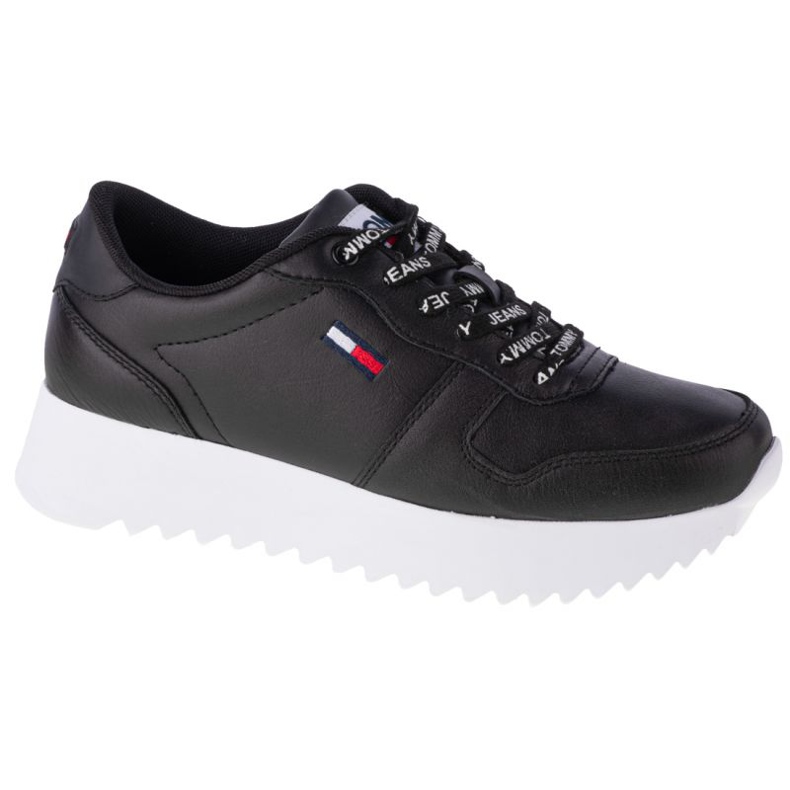 Tommy Hilfiger High Cleated Leather W EN0EN01120-BDS chaussures le noir