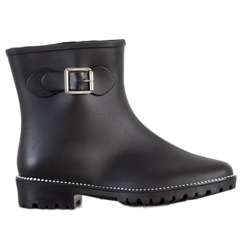 SHELOVET Galoches Avec Cubic Zirconia le noir