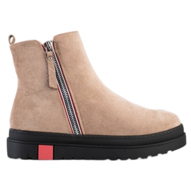 Seastar Bottes sur la plate-forme noire beige Seastar Bottes sur la plate-forme noire beige