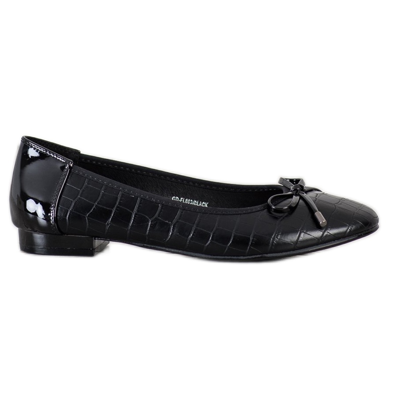 Goodin Ballerine Noire Imprimé Serpent le noir