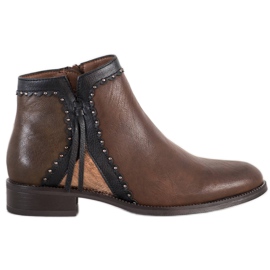 Goodin Bottes marron avec cuir écologique brun Goodin Bottes marron avec cuir écologique brun