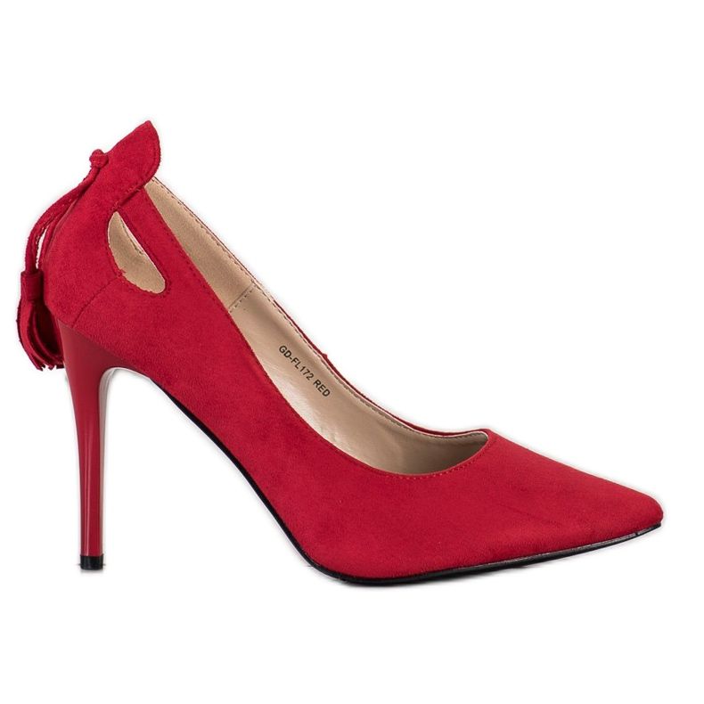 Goodin Stilettos élégants avec des franges rouge