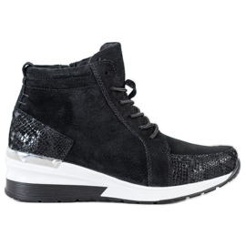 Filippo Bottines en cuir à lacets noir