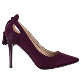Goodin Stilettos élégants avec des franges violet