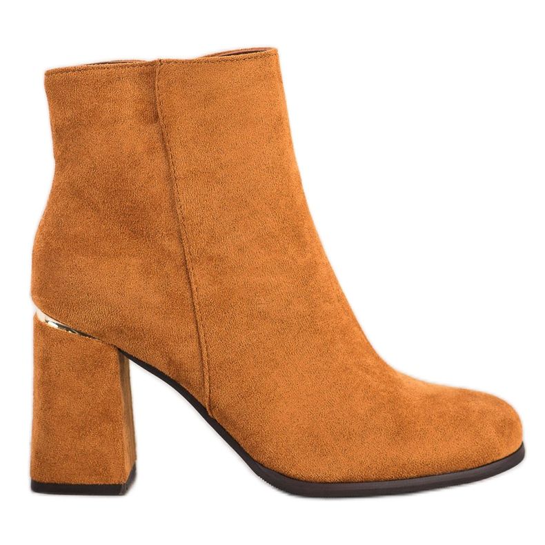 SHELOVET Bottes avec un insert doré brun