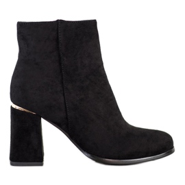 SHELOVET Bottes avec un insert doré le noir