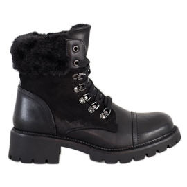 Super Mode Bottes chaudes et nouées noir