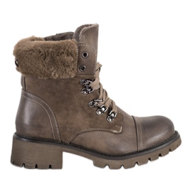 Super Mode Bottes chaudes et nouées gris