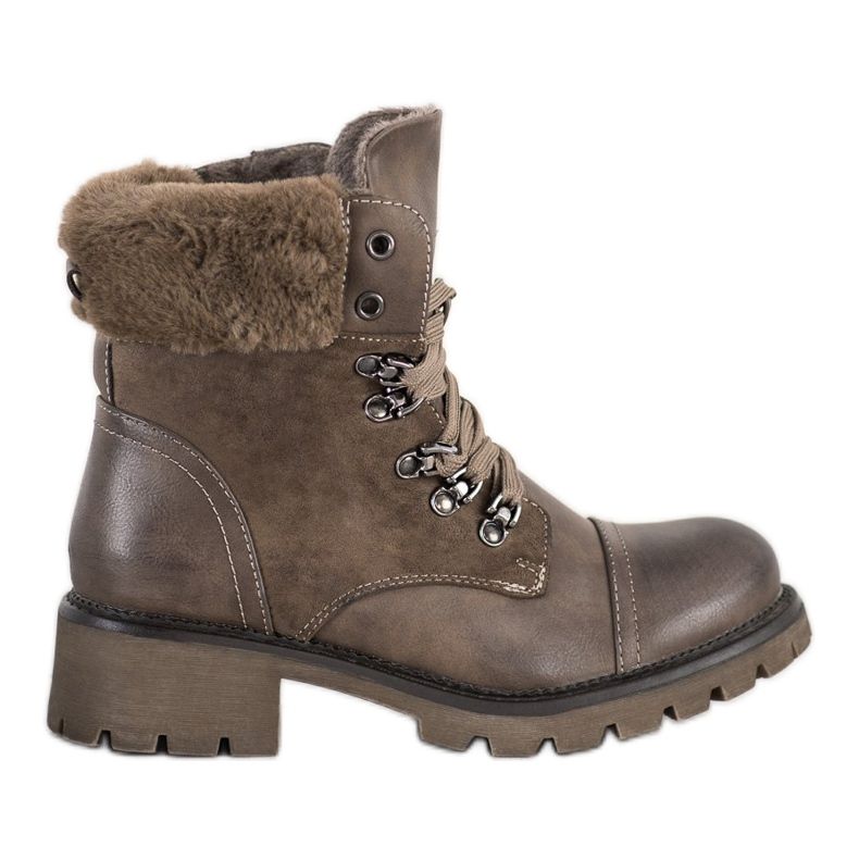 Super Mode Bottes chaudes et nouées gris