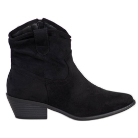 Cm Paris Bottes de cowboy en daim le noir