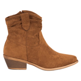 Cm Paris Bottes de cowboy en daim brun