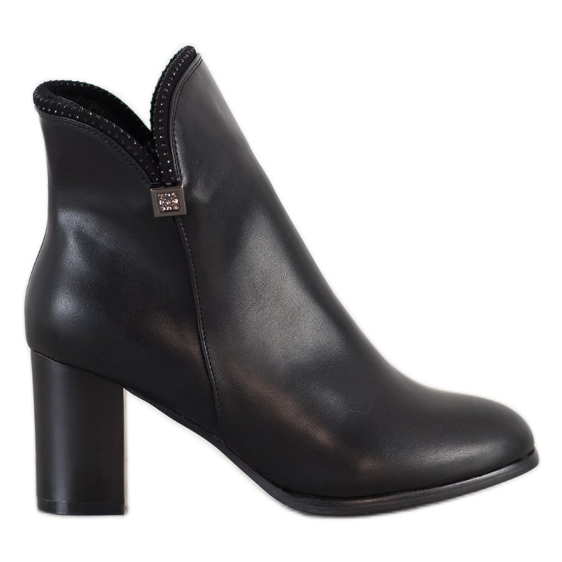 Sabatina Bottes élégantes avec une découpe le noir