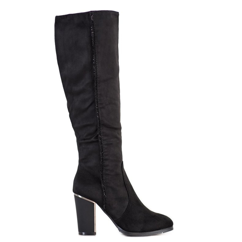 SDS Bottines en daim avec cristaux le noir
