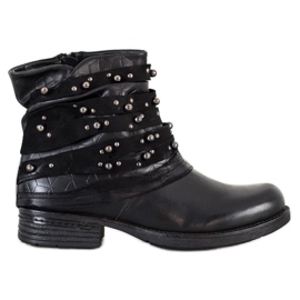 Queentina Bottes confortables avec décorations le noir