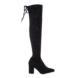 SHELOVET Cuissardes à talons hauts le noir SHELOVET Cuissardes à talons hauts le noir
