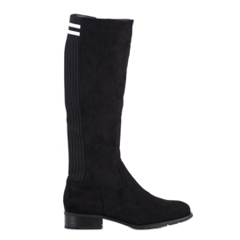 SHELOVET Bottes en daim confortables le noir