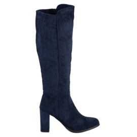 Sabatina Bottes en daim bleu marine