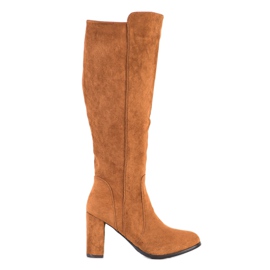 Sabatina Bottines en daim camel brun multicolore