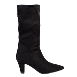 Super Mode Bottes courtes en daim noir