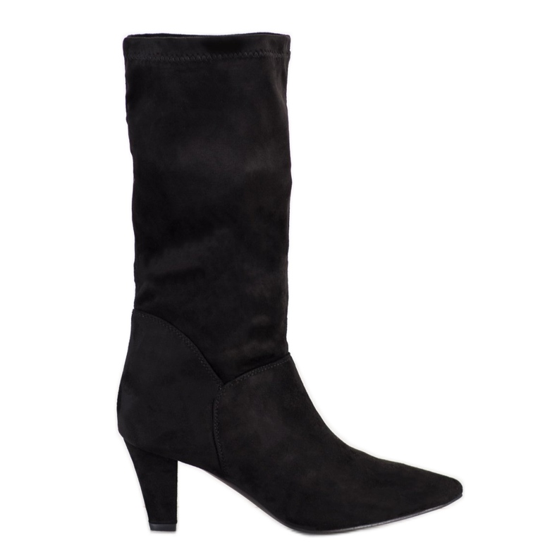 Super Mode Bottes courtes en daim le noir